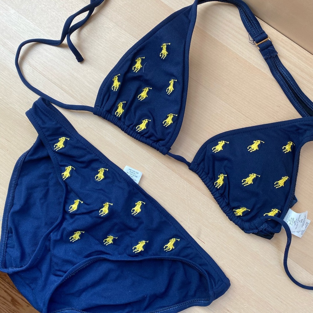 Ralph Lauren logo bathing suit. XS top, S bottom